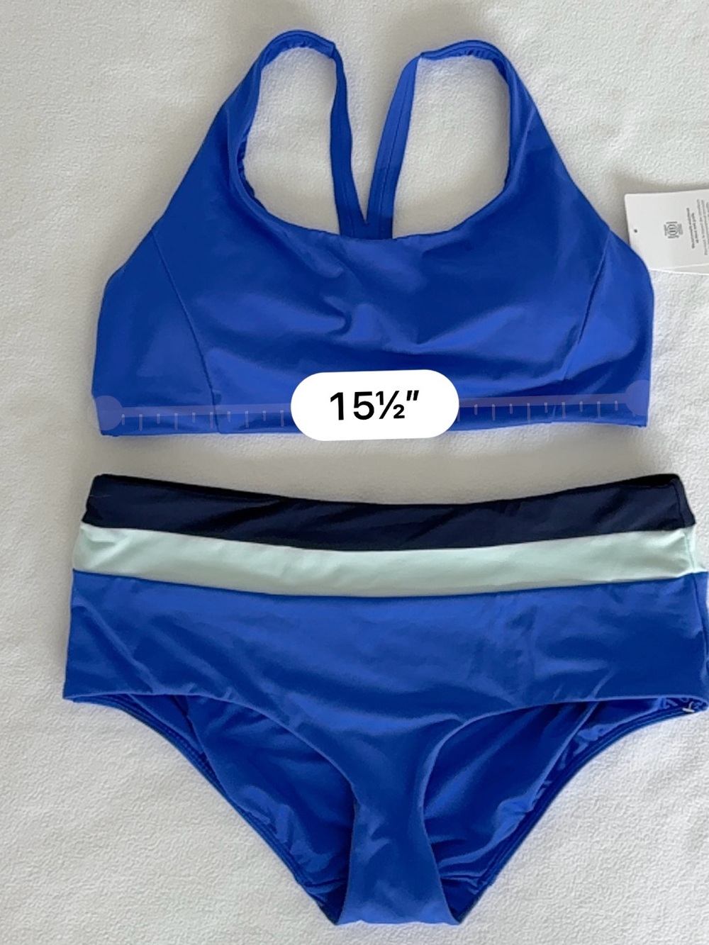 Athleta Malibu Bathing suit set w/Boy short striped bottom - Picture 7 of 10